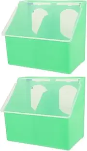 Milisten Dual Hole Pigeon Feeder Lid Plastic Hanging Feed Water Container for Bird Cages Suitable for Chickens Bunnies