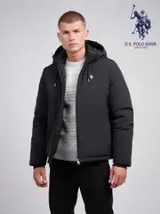 U.S. Polo Assn Black U.S. Polo Assn. Mens Smart Padded Black Jacket (AH1373) | $197