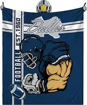 Flannel Dallas Blanket Gifts 50x60 Inches Soft Lightweight Throw Blanket for Men Women Youth Kids Classic Team Color Blankets for Sofa Bed Bedroom Living Room