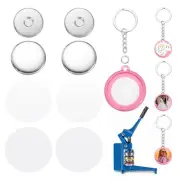 25 Sets Button Maker Supplies 25mm / 0.98 Inch Blank Keychain Button Parts, Pink