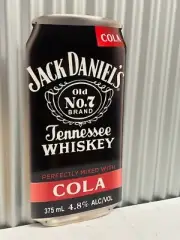 JACK DANIELS COLA SPIRIT CAN LARGE METAL SIGN DIE CUT 3D DESIGN