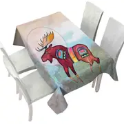 Native American Animal Art Painted Moose Tablecloth