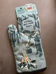 Blue Q Oven Mitt “Bs Get Stuff Done” Funny Novelty Retro 100% Cotton Oven Mitt