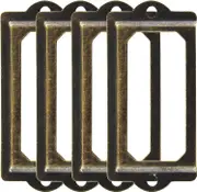 30pcs Retro Bronze Metal Library Tags, File Drawer Label Frames Holder, Screw Cabinet, Shelf Tag Name Card Labels Holders (70mm x 33mm)