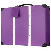 Crazy Skates Rollerskates Quad Carry Wooden Case Wrapped in PURPLE Leatherette
