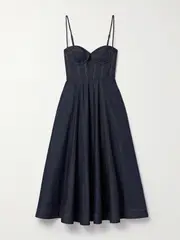 [Zimmermann] Zimmermann - Crush Denim Midi Dress - Dark denim - 1 1 Blue