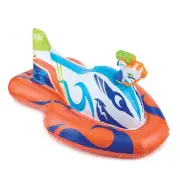 Shark Blast Swimming Pool Ride On Racer Inflatable Floater w/ 1 Repair Patch