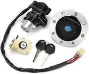 Pexorin Ignition Switch Fuel Gas Cap, for GSX600 GSX750 GSXR600 GSXR750 TL1000R TL1000S GSX 1200 FSW/FSX Inazuma, for Seat, Lock Key Set Motorcycle Ignition Switch