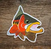 GOLDEN TROUT Sticker Decal fly fishing Kype char 4"x4 1/2" glossy weather proof