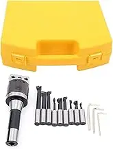9Pcs Boring Head Set High-Speed Steel CNC Tool Fixture +1Pc Shank +3Pc Hex Wrench R8-2in F1 CNC Boring Head Boring Tool