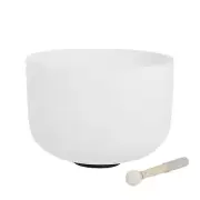 440Hz 20" D note Frosted Crystal Singing Bowl w/mallet and O-ring