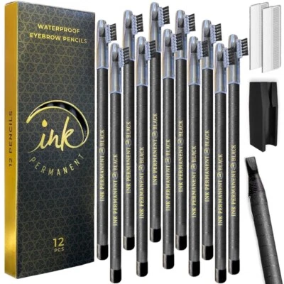 [12 Pack] Eyebrow & Microblading Pencil Brow Pencil Mapping Kit for Microblading