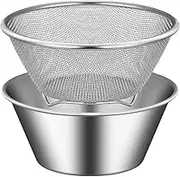 Colander with Mixing Bowl Set Fruit Vegetable Washing Basket for Grapes Rice