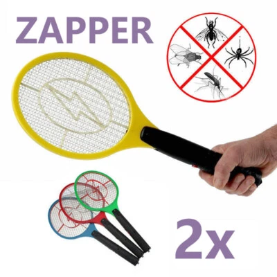 2X Electronic Fly Swatter Mosquito Bug Insect Kill Zapper Racket RANDOM COLOR