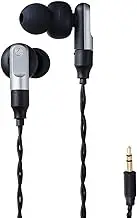 Elecom Vcustom HS-VE300BK Wired Earphones, 0.14 inch (3.5 mm), 4 Poles with Microphone, Gaming (FPS), In-Ear Type, Sound Quality Similar to Original Sounds, PEI Material, 2 Mounting Methods to Prevent