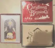 Lot of 3 Boxes of Christmas Cards Silent Night-Nativity-Christmas Blessing