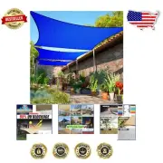 8' x 16' Blue Rectangle Sun Shade Sail - UV Blocking & Weather Resistant