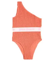 [Palm Angels Kids] Palm Angels Kids Logo one-shoulder swimsuit Y 12 pink