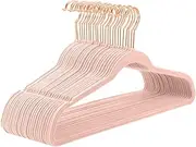 MIZGI Premium Velvet Hangers (Pack of 50) Heavyduty - Non Slip - Velvet Suit Hangers Blush Pink - Copper/Rose Gold HooksSpace Saving Clothes Hangers