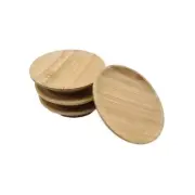 Set Of 4 Bamboo Wine Glass Hold Natural Looking