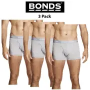 Mens Bonds Guyfront Trunk 3 Pack Cotton Stretch Seamfree Grey Work Sport MZVJ