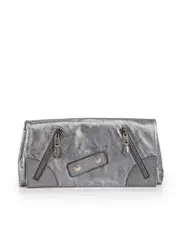 McQ Metallic Leather Zip Clutch