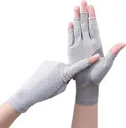 [Eohak] Women Driving Gloves Sun UV Protection Summer Outdoor Hiking UPF 50+ Gloves Touchscreen Half-finger Gloves