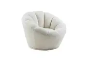HomeStar Chloe Modern Accent Lounge Swivel Arm Chair - White