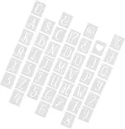 Sewroro 42pcs Reusable Letter and Stencils Templates for Painting Wood Fabric Wall Rock and Chalkboard Lightweight DIY Craft Projects with Interlocking Design