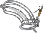 Men'S Metal Chastity Lock Hollow Penis Cage For Men To Wear Chastity Device Bondage Hollow Silicone Catheter Chastity Lock Set