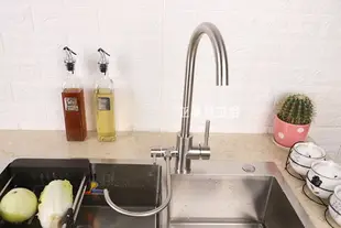 免運 德系廚房凈水冷熱水三合一水龍頭304不銹鋼水槽洗菜盆三出水