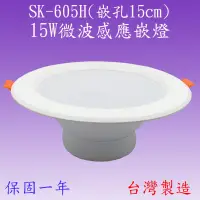 在飛比找松果購物優惠-【豐爍】SK-605H 15W微波感應嵌燈(台灣製)【滿20