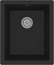vidaXL Granite Kitchen Sink - Timeless Black, Single Basin, Suitable for Over/Under Mounting, Includes Strainer, Easy to Clean & Scratch Resistant