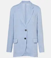 [Brunello Cucinelli] Brunello Cucinelli Linen-blend blazer AU 8 blue