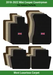Lloyd Luxe Front & Rear Mats for '18-22 Mini Cooper Countryman w/British Flag (for: Mini)