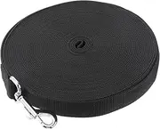 COMPUKAS 15M Long Pet Training Lead Leash for Dogs Wide Durable Black Design for Obedience Training and Walking Quick Release Grip for Comfort
