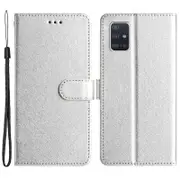 For Samsung Galaxy A71 4G SM-A715 Scratch Proof Leather Phone Wallet Stand Cover Silk Texture Case