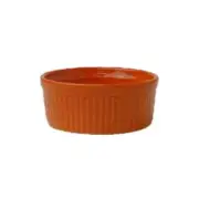 International Tableware, Inc RAMF-8-O Cancun Orange 6 oz Ceramic Fluted Ramekin