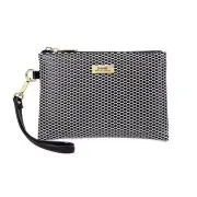 NEW Serenade Leather Cosmo Clutch Black/White