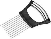AIMALL Stainless Steel Onion Slicer Holder Vegetable Cutter Tool – Food Slice Assistant for Meat, Fish, Potatoes, and Vegetables – Comfortable Grip Handle