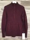 Lululemon Summit Stride Sweater 1/2 Zip Size L Heathered Deep Rouge HEEP 25057