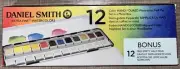 Daniel Smith Extra Fine Watercolors Set 12 Color Half Pans Paint NEW Brush