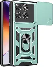 [ILING] Mobile Phone Case for Motorola Edge 60 Fusion/Motorola Edge 60 5G, Ultra Thin Shockproof Metallic Matte Texture Hard PC Case, Soft Silicone TPU Protective Case with Ring Stand and Camera