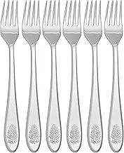 Spode Christmas Tree Cocktail Forks (Set of 6) - 6.8-Inch Appetizer and Dessert Forks, 18/10 Stainless Steel Flatware, Salad Forks for Christmas Appetizers & Small Plates, Holiday Table Settings