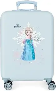 Joumma Disney Frozen Magic Ice Cabin Suitcase Blue 38 x 55 x 20 cm Hard ABS Combination Lock Side 35L 2 kg 4 Double Wheels Luggage Hand Luggage, Blue, Cabin Suitcase, Blue, Cabin Suitcase