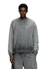 [Diesel] Diesel - Faded sweatshirt with devoré Phoenix logo - Sweaters - Man - Grey S Grey