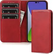 iPhone 14 Pro Max Flip Wallet Case FROLAN Premium PU Leather with Credit Card Holder Slot Drop Protection Shockproof Cover 6.7 Inch(Red)