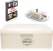 Allgreen Vintage Bread-Box Container for Kitchen Decor Stainless Steel Metal Bre