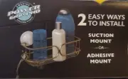 Zenna Home Power Grip Pro Rustproof Adhesive/Suction Mount Shower Caddy Basket