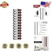 Elegant Wall Mounted Wine Rack - 12-Bottle Black Metal Display